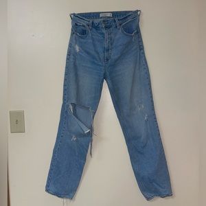 Abercrombie 90s Straight Ultra High Rise Distressed Jeans